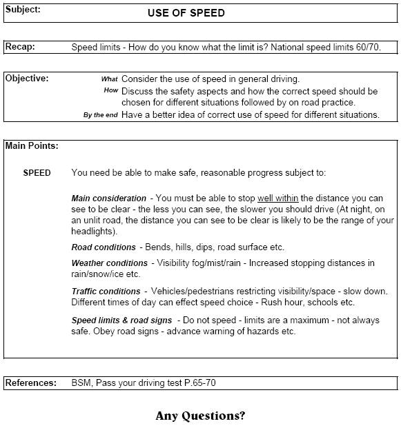 Use Of Speed